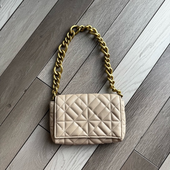 Zara Handbags - Zara Quilted Beige Chain Shoulder Bag. Excellent Condition